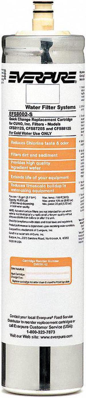 EVERPURE EV978110-75 Quick Connect Filter, 1.5 gpm, 5 Micron, 4" O.D., 14 in H