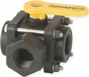 BANJO V075SL 3/4" FNPT Polypropylene Ball Valve 3-Way