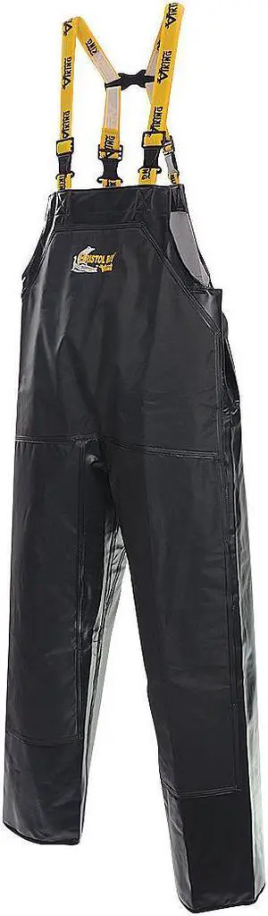 VIKING 7110P-M PVC Rain Bib Pants, PVC, 31 1/2 in Inseam, 33 in Waist, 0.75 mm