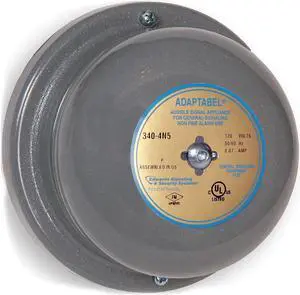 EDWARDS SIGNALING 340-4N5 Vibrating Bell, Continuous, 120V AC, 88 dB, Steel,