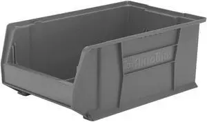 AKRO-MILS 30281GREY Gray Super Size Bin, 20"L x 12-3/8"W x 8"H