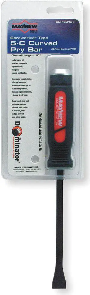 DOMINATOR 60137 Pry Bars,10 In. L,1-1/2 In. W,Black