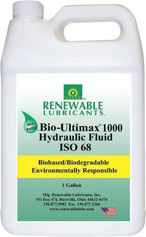 Vegetable Oil Hydraulic Oil, 1 gal. Jug, ISO Viscosity Grade : 68