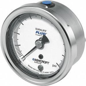 ASHCROFT 251009SW02BX6B160 Pressure Gauge, 0 to 160 psi, 1/4 in MNPT, Stainless