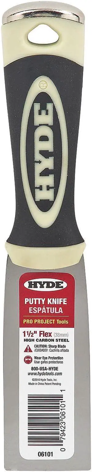 HYDE 06101 Putty Knife,Flexible,1-1/2",Carbon Steel