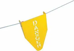 GUARDIAN 15038 Stamped Steel Warning Flag,11-1/2 In. H