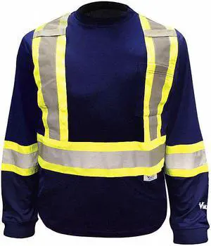 VIKING 6015N-XXL Unisex High Visibility Long Sleeve Shirt, Polyester/Cotton,