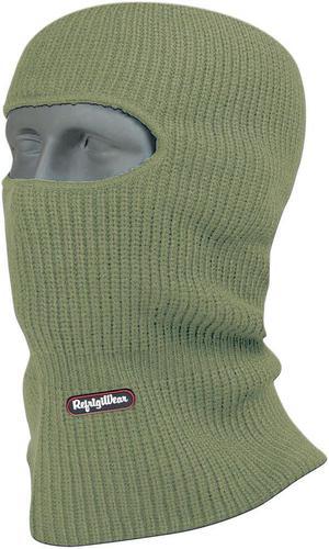 RefrigiWear Double Layer Acrylic Knit Open Hole Balaclava Face Mask (Sage Green, One Size Fits All)