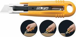 Safety Utility Knife, 5-3/4 In, Blk/Yellow