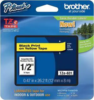 Brother Label Tape Cartridge,26 ft. 4"L,15/32"W  TZe631