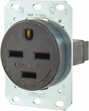 30A 4W Single Receptacle 250VAC 15-30R BK BRYANT 8430FR