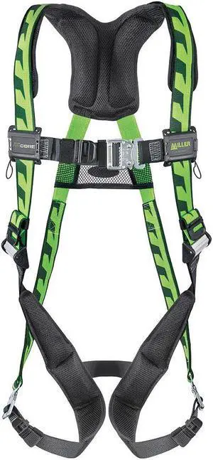 HONEYWELL MILLER AC-QC/UGN Full Body Harness, Vest Style, L/XL, Polyester, Green