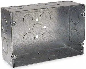 RACO 951 Electrical Box, 47 cu in, Gang Box Type, 2 Gangs, Galvanized Steel