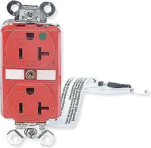 HUBBELL WIRING DEVICE-KELLEMS HBL8300SGRA Straight Blade Receptacle, 5-20R, 20