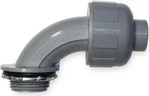 HUBBELL WIRING DEVICE-KELLEMS P0509NGY Conduit Fitting Connector, 1/2 in,