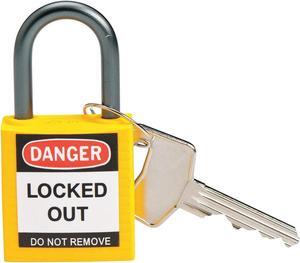 Lockout Padlock,KD,Yellow,1-2/5"H BRADY 143158