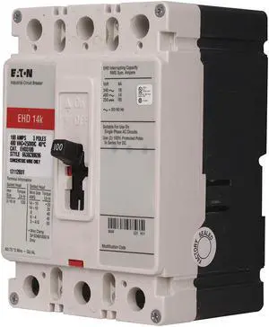 Eaton Circuit Breaker,  20 Amps,  Number of Poles:  3,  480VAC AC Voltage Rating