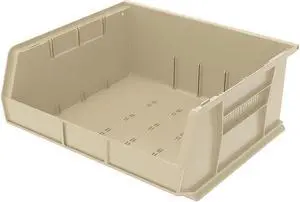 AKRO-MILS 30250STONE Hang & Stack Storage Bin, Plastic, Beige, 7 in H, 16 1/2