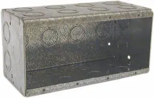 RACO 698 Electrical Box, 89.8 cu in, Masonry Box Type, 4 Gangs, Galvanized Steel