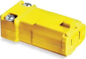 HUBBELL WIRING DEVICE-KELLEMS HBL5869VY Straight Blade Connector, 1-15R, 15 A,