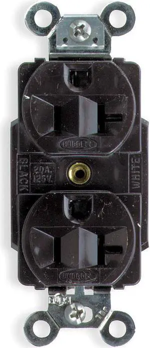HUBBELL WIRING DEVICE-KELLEMS HBL5362 Straight Blade Receptacle, 5-20R, 20 A,