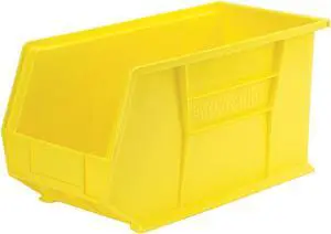 AKRO-MILS 30265YELLO Hang & Stack Storage Bin, Plastic, Yellow, 9 in H, 8 1/4