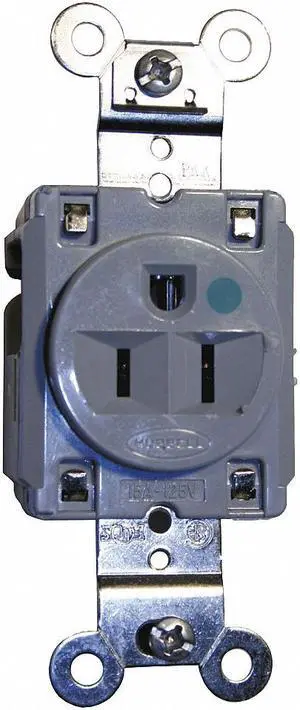 HUBBELL WIRING DEVICE-KELLEMS HBL8310GY Straight Blade Receptacle, 5-20R, 20 A,
