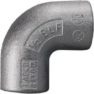 APPLETON ELECTRIC ELF90-50 IMC 90 Deg Elbow, 1/2 in, Threaded, Iron, Powder