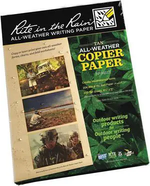 RITE IN THE RAIN 9511T Copier Paper,8.5x11in,Tan,PK200
