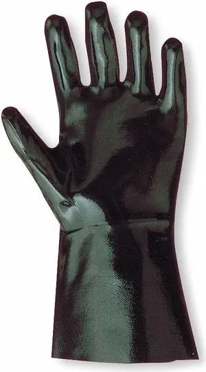 SHOWA 6780R 6780R Chemical Resistant Gloves, Neoprene, 12 in L, 26 mil, Black,