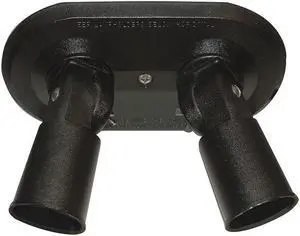 W F HARRIS LIGHTING 201-BK Lampholder,Double,BlkPAR38,2-150W