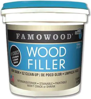FAMOWOOD 40002126 Wood Filler, 1 gal, Pail, Natural