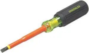 GREENLEE 0153-11-INS Insulated Slotted Screwdriver 1/4 in Round