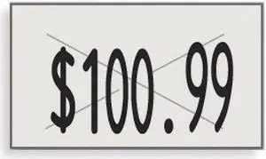 GARVEY 90948 Pricing Labels,1-Line,White,PK16