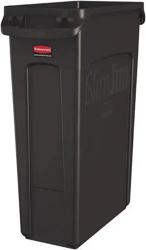 RUBBERMAID COMMERCIAL 1956187 23 gal Rectangular Trash Can, Brown, 11 in Dia,