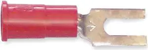 3M MVU18-6FBX Fork Terminal, #6 Stud Size, 18 AWG, 600 V, Vinyl Insulated, Red,