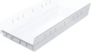 AKRO-MILS 30174SCLAR Shelf Storage Bin, Plastic, Clear, 4 in H, 11 1/8 in W, 23