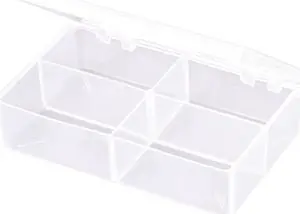 FLAMBEAU T221 Compartment Box with 4 compartments, Plastic, 1 3/16 in H x 2-5/8