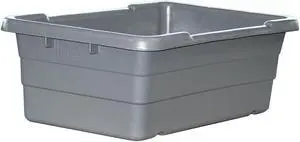 NEW AGE INDUSTRIAL RGY16825 Hang & Stack Storage Bin, Plastic, Gray, 8 3/4 in