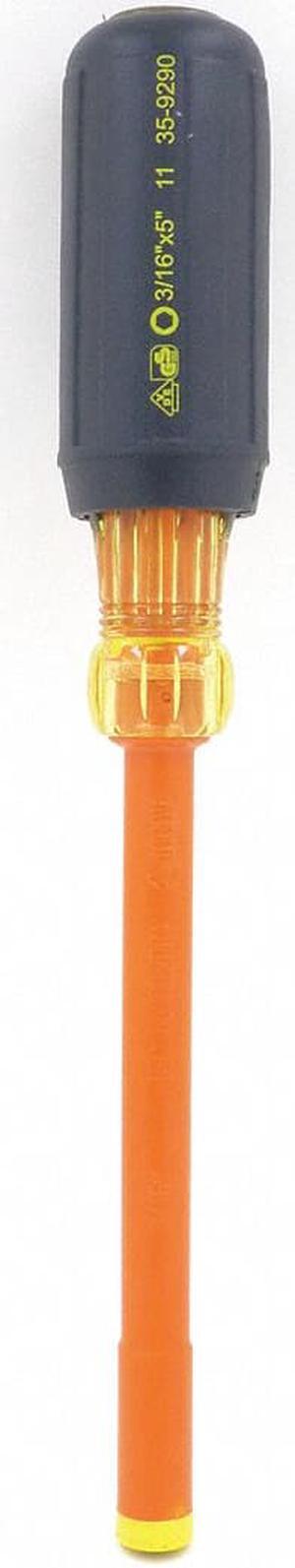 IDEAL 35-9290 Nut Driver,3/16 in.,Solid,Ins,5 in.