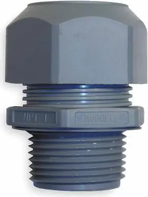 HUBBELL WIRING DEVICE-KELLEMS SEC38GA Cable Connector,3/8 In,Straight,Gray