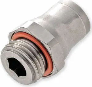 LEGRIS 3601 06 10 Push-Fit Adapter Fitting, 1/4 in Tube Size, Brass, Silver