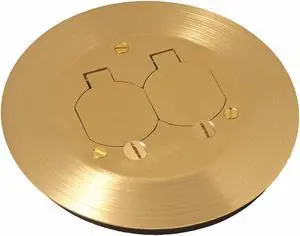 Raco Floor Box Cover, Brass, Shape: Round, 6-1/4" Length, 6-1/4" Width