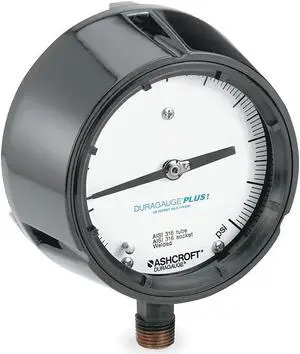 ASHCROFT 451279SS04LXLL5000 Process Pressure Gauge, 0 to 5,000 psi, 4 1/2 in