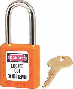 MASTER LOCK 410KAORJ Lockout Padlock, KA, Orange, 1-3/4"H