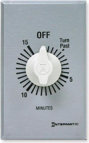 INTERMATIC FF415M Timer,Spring Wound,15 Min,DPST,Silver