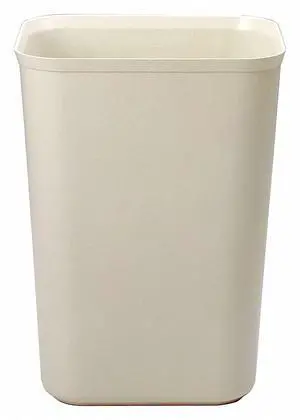 Rubbermaid Commercial 254400BG Fire-Resistant Wastebasket, Rectangular, Fiberglass 10 gal, Beige