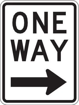 LYLE R6-2R-18DA One Way Traffic Sign, 24 in H, 18 in W, Aluminum, Vertical