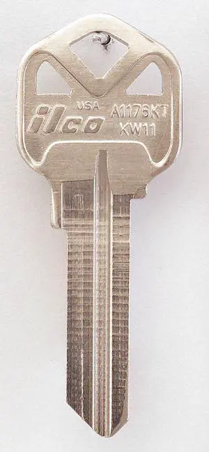Key Blank, Brass, Type KW11,6 Pin, PK10