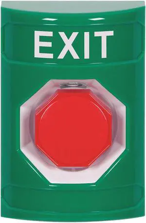 SAFETY TECHNOLOGY INTERNATIONAL SS2105XT-EN Exit Push Button, Green,